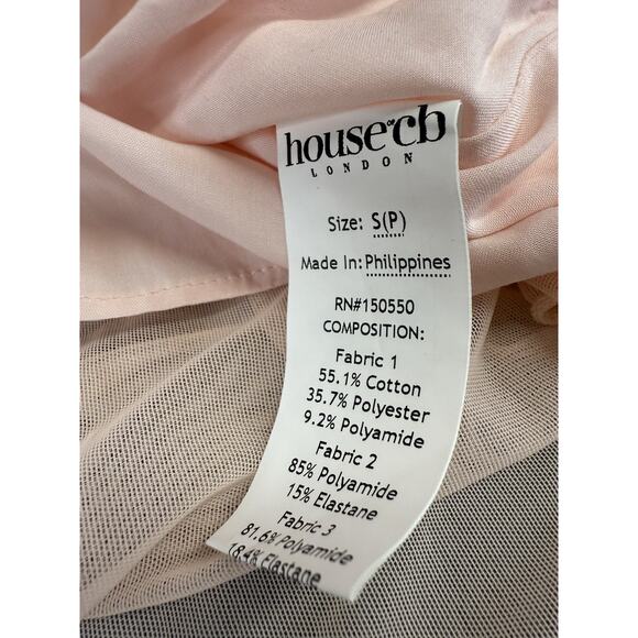 House of CB Vivi Peach Corset Mini Dress S Plus Cup Balletcore Babydoll - Picture 10 of 10